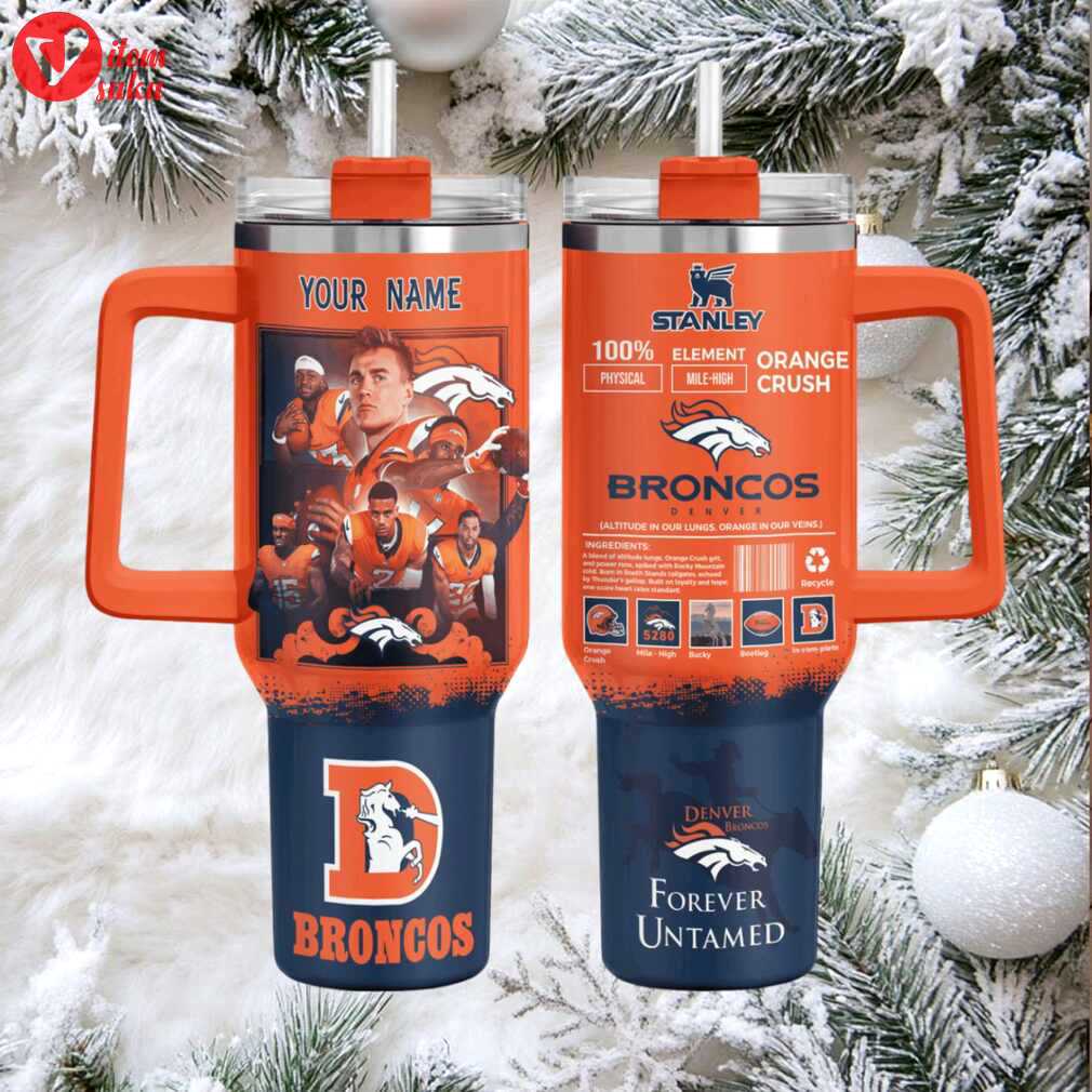Den broncos football custom stanley game day stainless steel tumbler 40oz or 30oz with handle