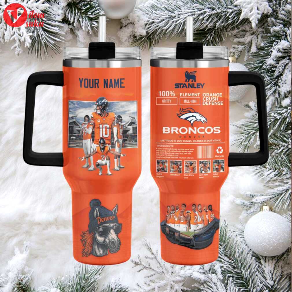 Den broncos ultimate football custom stanley game day stainless steel tumbler 40oz 30oz