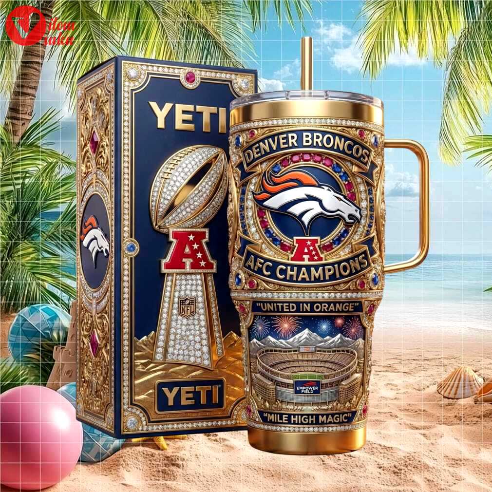 Denver broncos afc champions mile high magic 2026 vintage 20oz gifts for fans stainless steel insulated tumbler