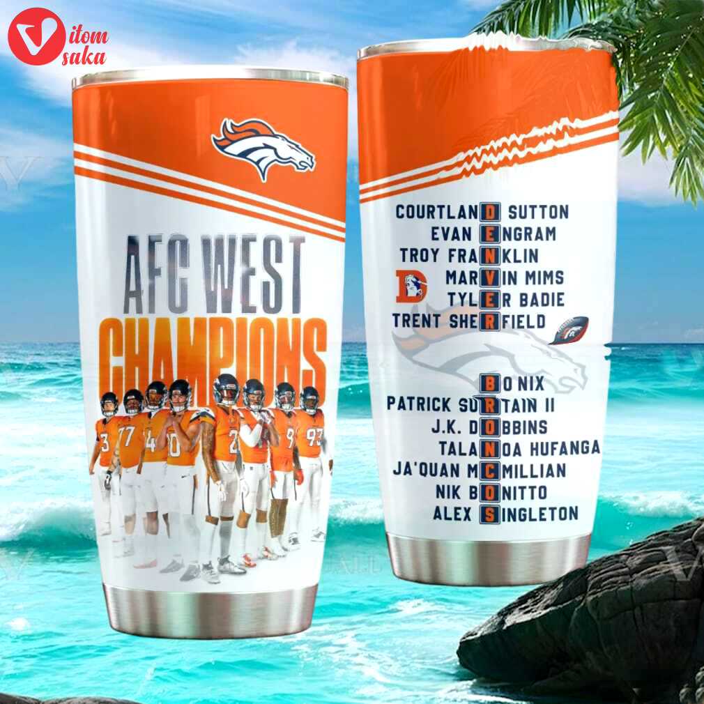 Denver broncos afc west champions roster stainless stumblerl tumbler