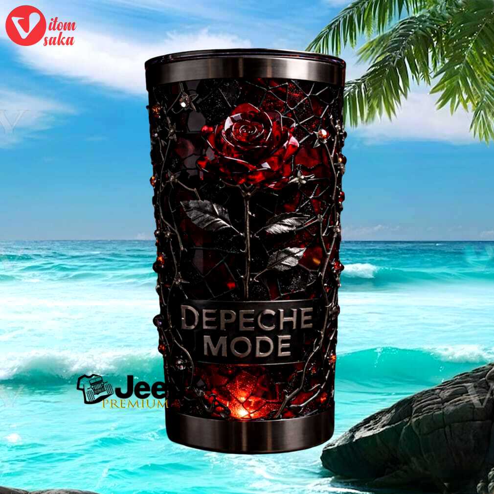 Depeche mode memento mori rose stained glass aesthetic vintage band stainless steel insulated tumbler