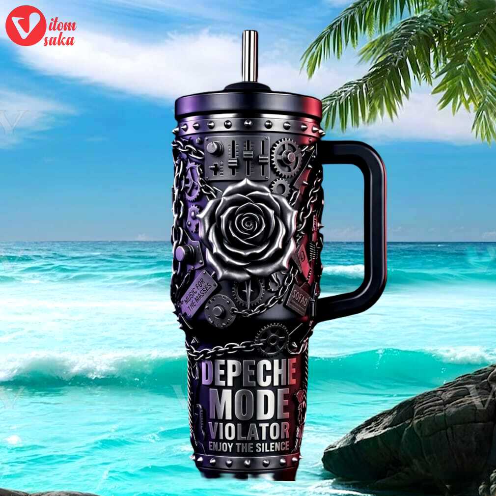 Depeche mode violator “enjoy the silence” industrial rose 40oz tumbler