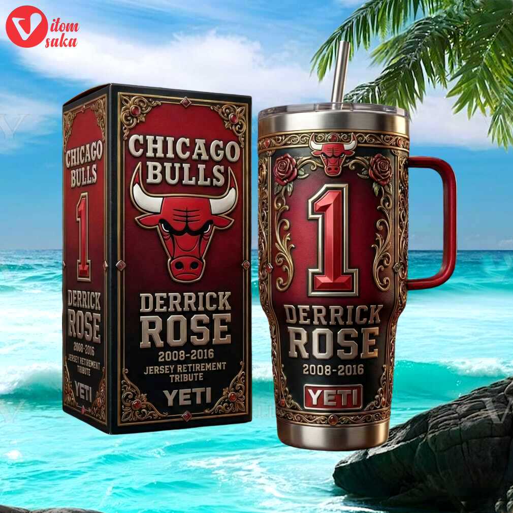 Derrick rose chicago bulls jersey retirement tribute 2008 2016 commemorative tumbler