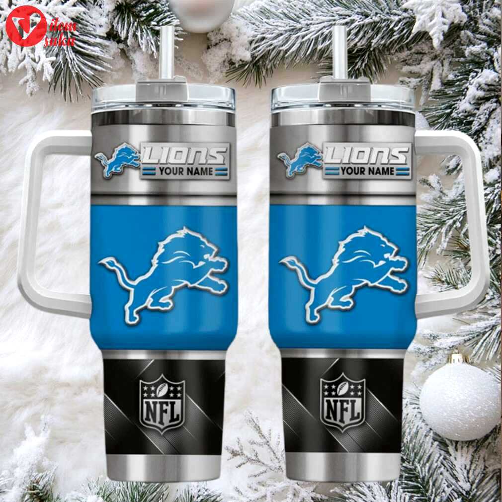 Det lions custom stanley cup 40oz. stainless steel travel tumbler with handle