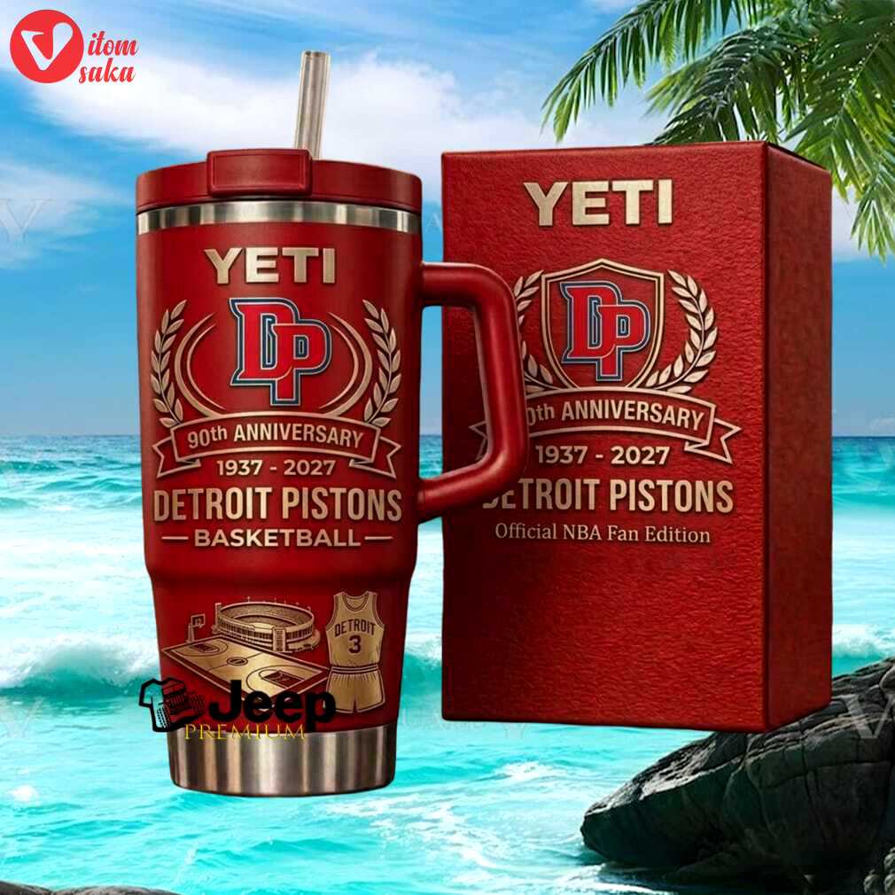 Detroit pistons 90th anniversary 1937 2027 official nba fan gift stainless steel insulated tumbler