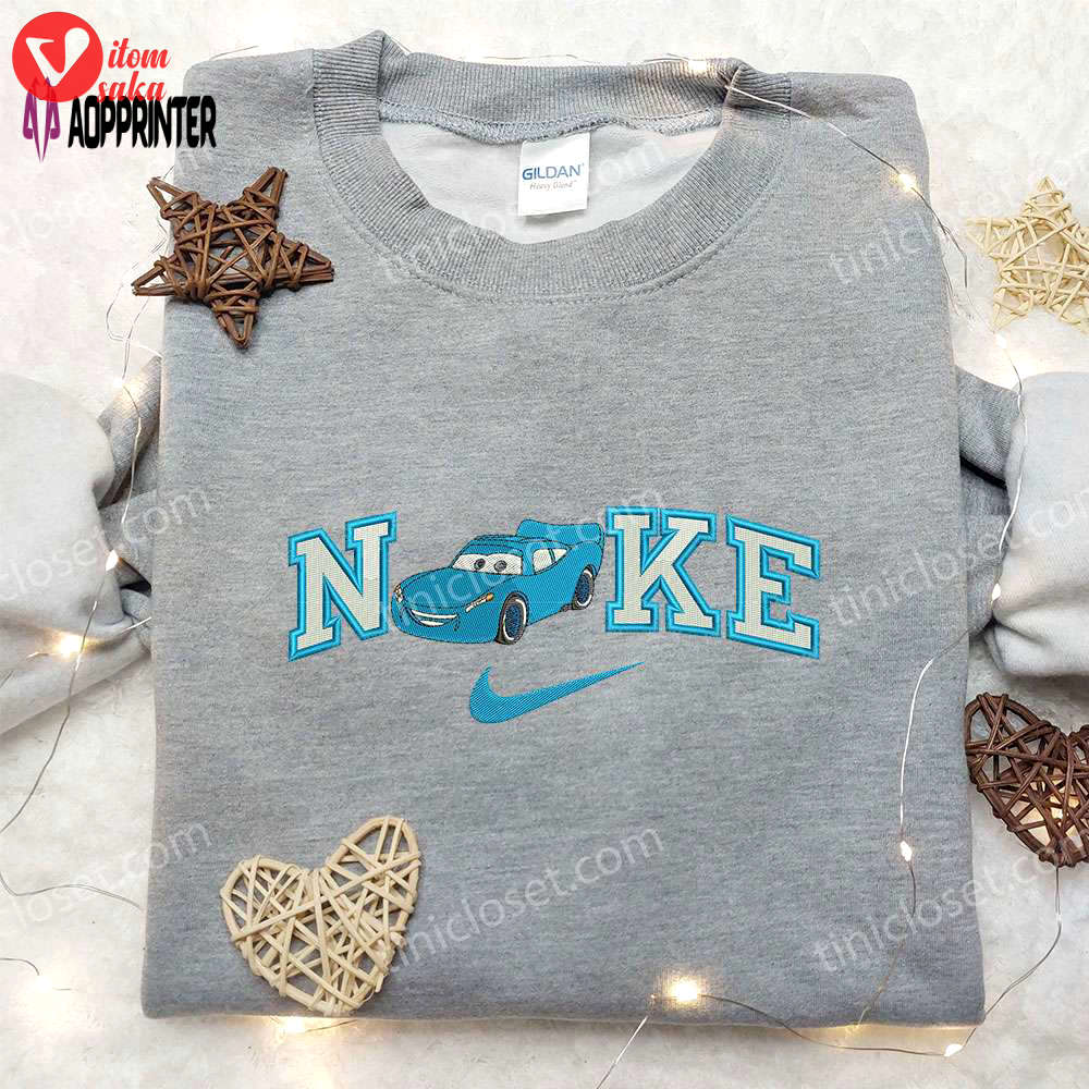 Dinoco 95 x nike embroidered shirt: car cartoon & custom design
