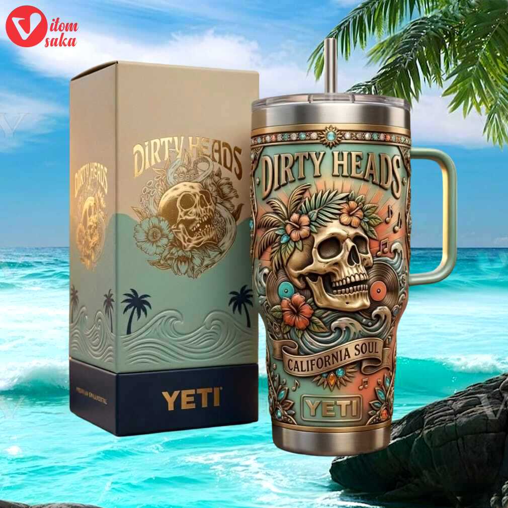 Dirty heads california soul tropical skull art limited edition yeti tumbler