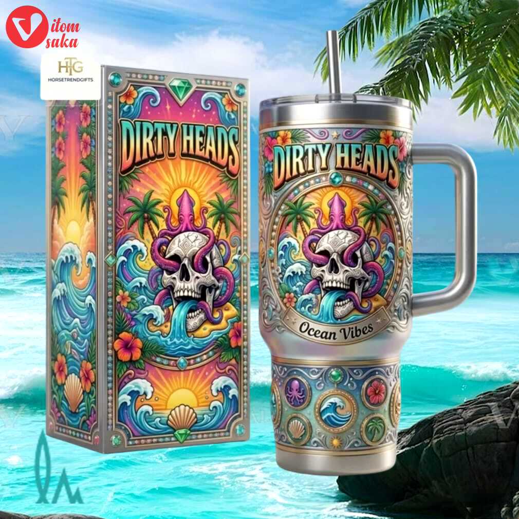 Dirty heads ocean vibes skull octopus reggae rock band music gift stainless steel insulated tumbler