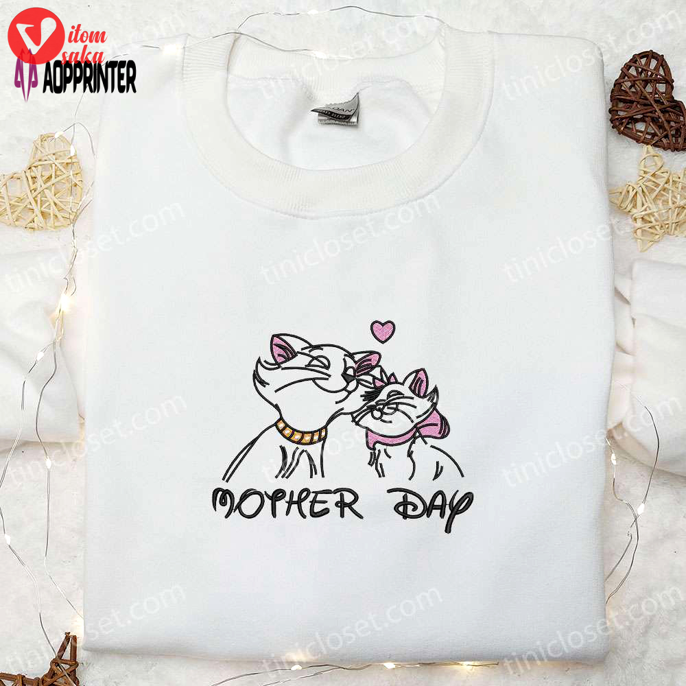 Disney aristocats embroidered hoodie & duchess shirt: perfect mother’s day gift