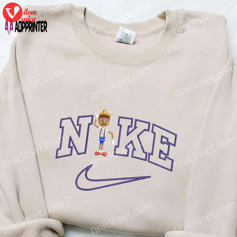 Disney characters embroidered shirt nike x pinocchio cartoon nike inspired t-shirt