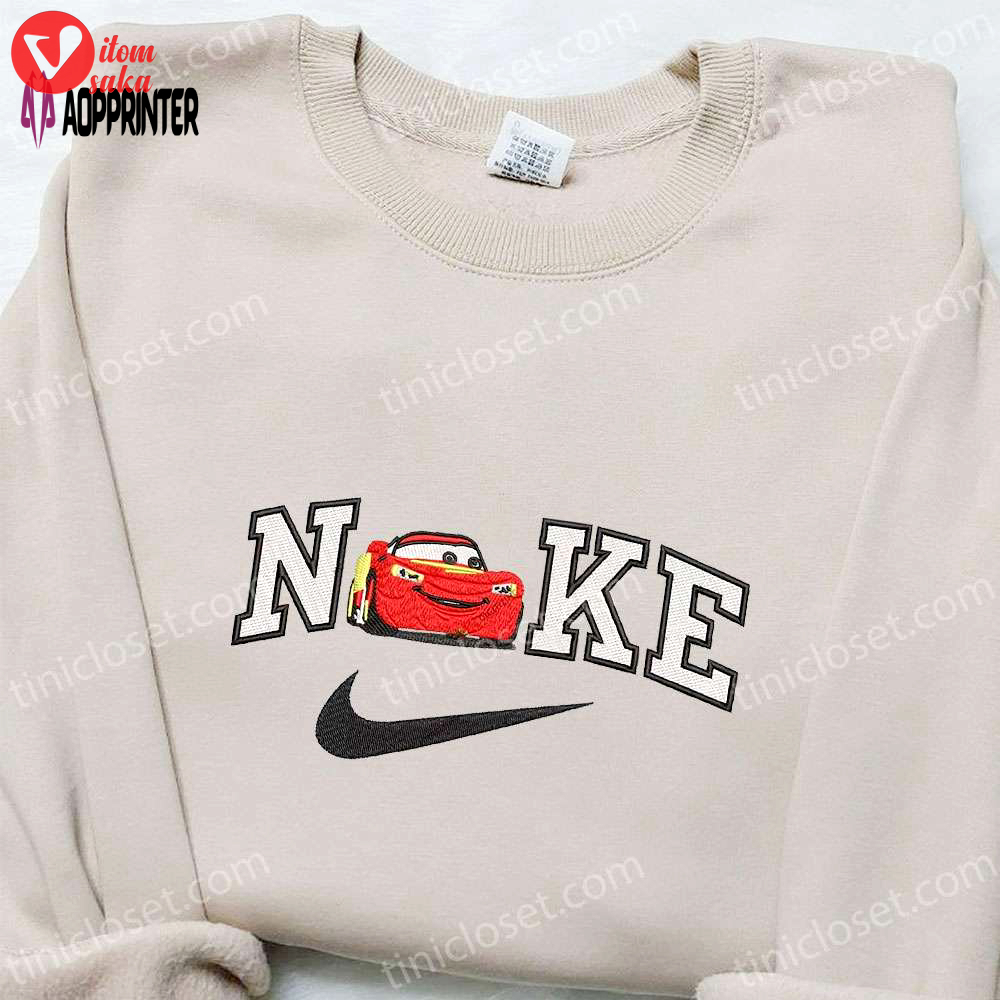 Disney characters embroidered sweatshirt & t-shirt: lightning mcqueen x nike best birthday gift ideas