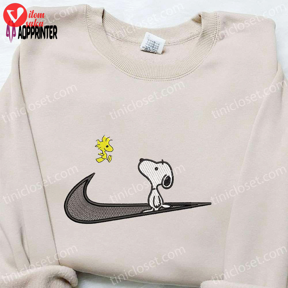 Disney characters hoodie swoosh x woodstock snoopy cartoon embroidered shirt custom nike tee
