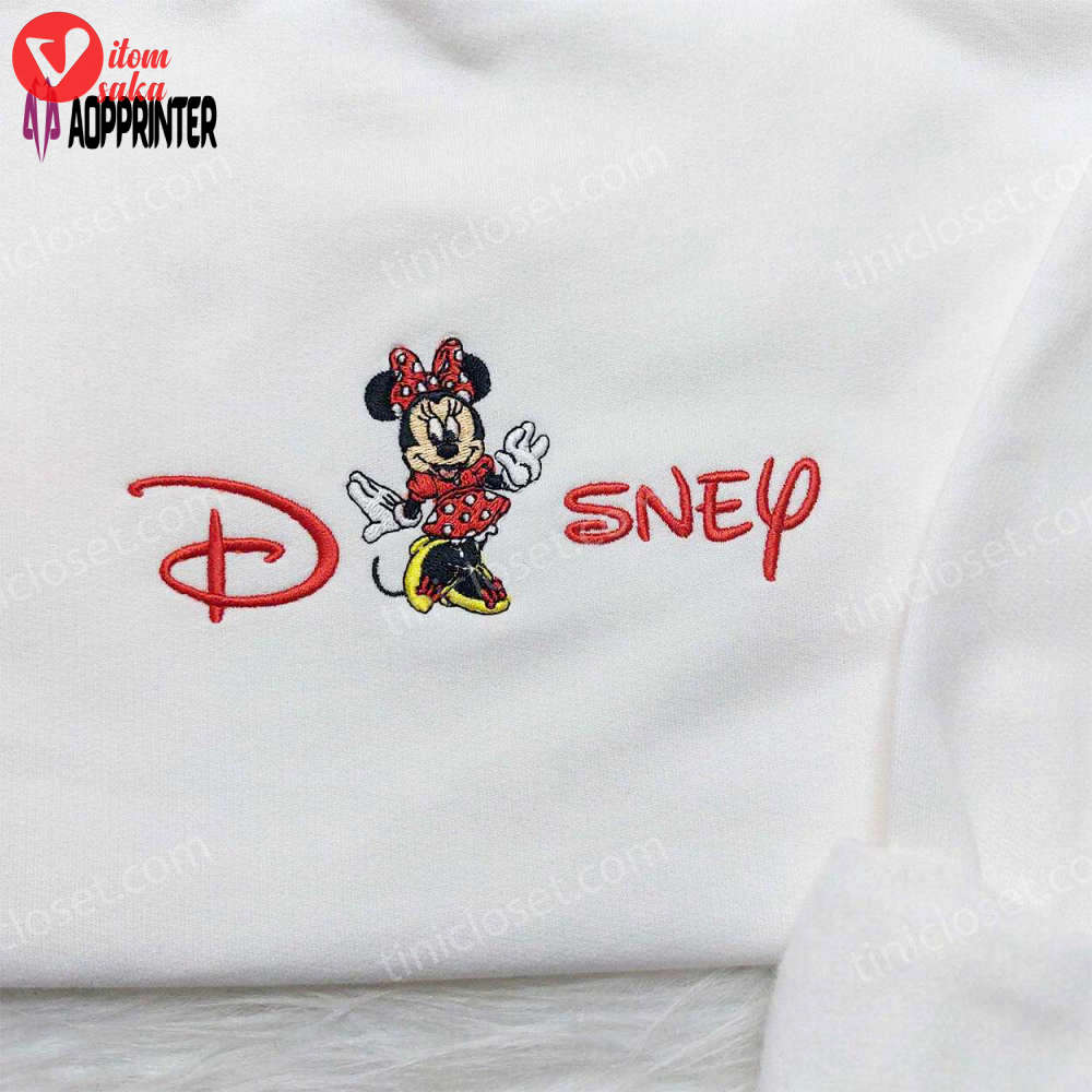 Disney minnie embroidered sweatshirt: cozy hoodie for family disney shirt