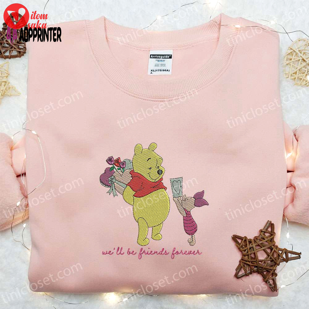 Disney winnie the pooh & piglet embroidered shirt & hoodie: forever friends gift