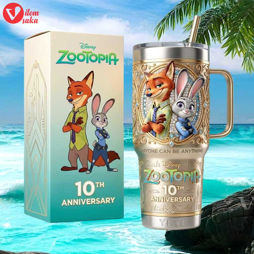 Disney zootopia 10th anniversary nick & judy collector’s edition 40oz tumbler