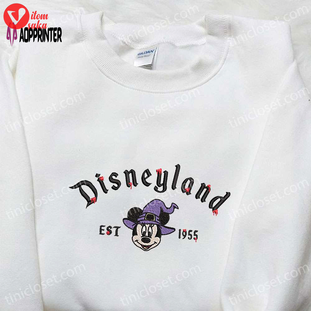 Disneyland minnie witch 1955 shirt & halloween hoodie – adorable embroidered disney apparel