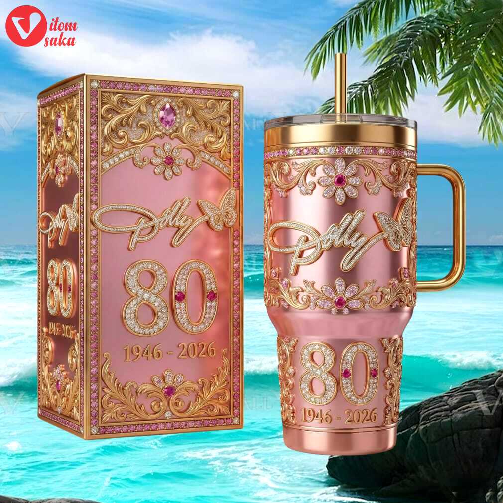 Dolly parton 80th birthday 1946 2026 diamond edition pink & gold 40oz tumbler