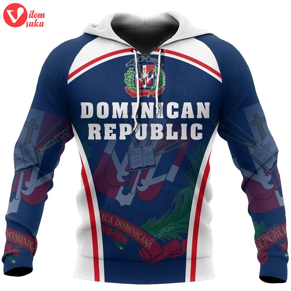 Dominican republic coat of arms 3d all over printed hoodie, zip- up hoodie