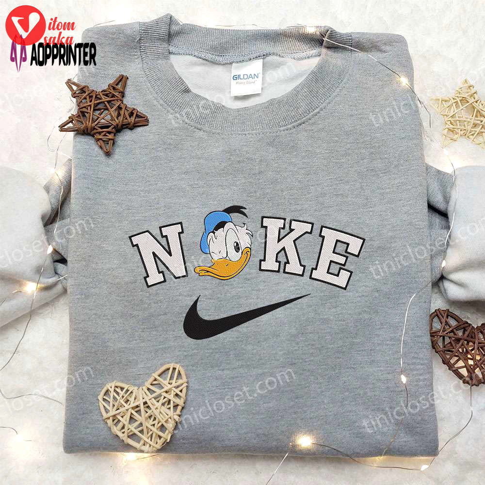 Donald duck x nike embroidered hoodie & disney shirt nike inspired embroidery