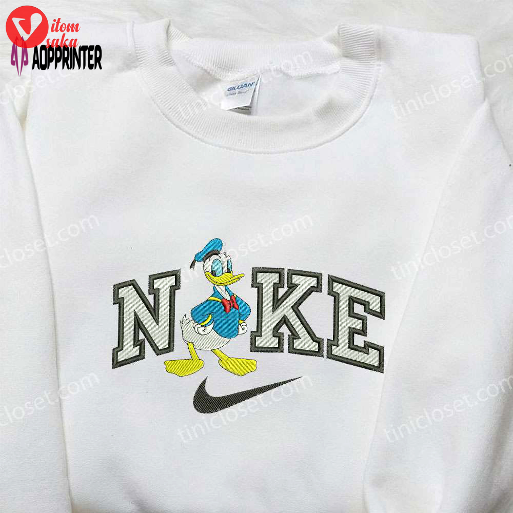 Donald duck x nike embroidered shirt: customized stylish & exclusive