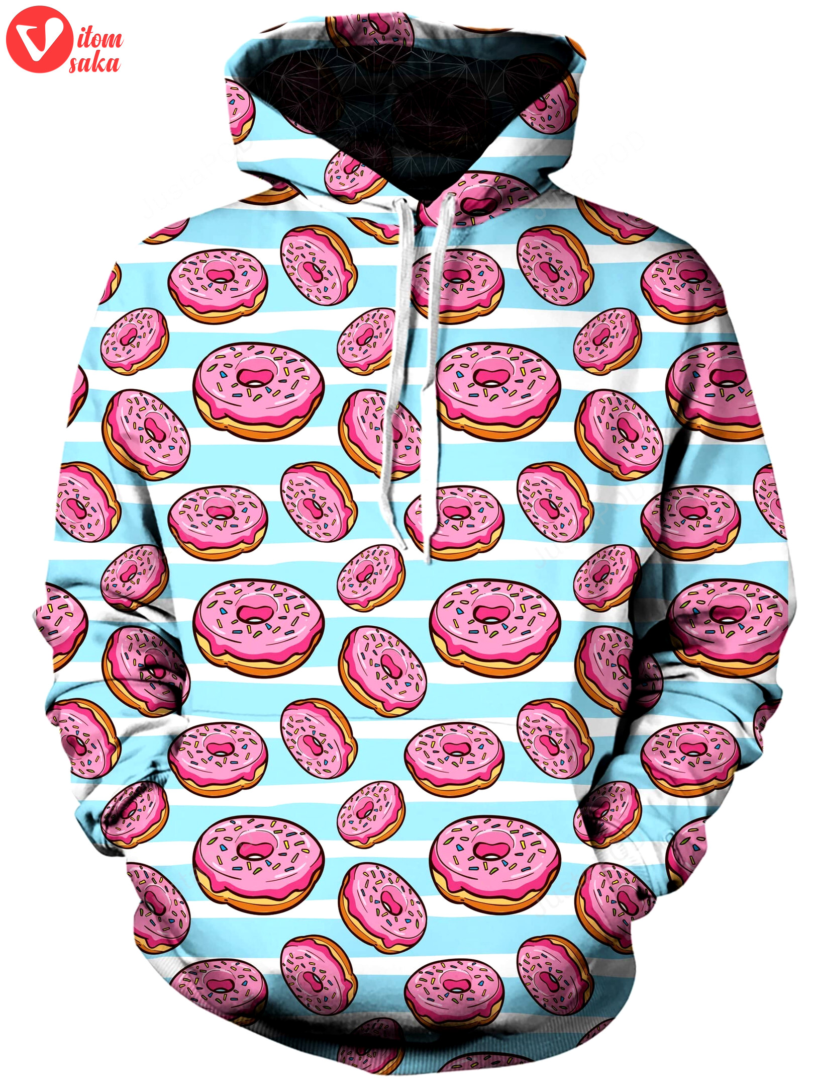 Donuts pattern 3d all print hoodie, zip- up hoodie