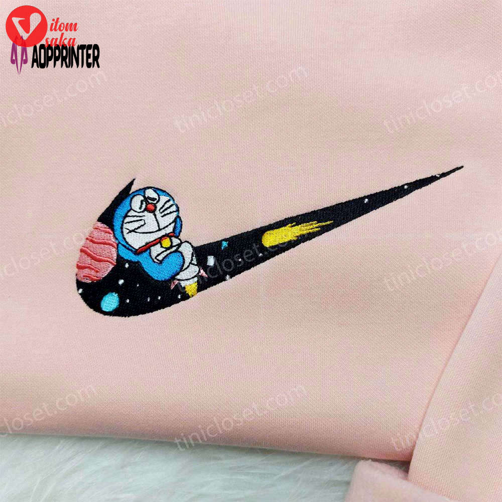 Doraemon nike embroidered shirt & anime hoodie: cute anime gift for friends