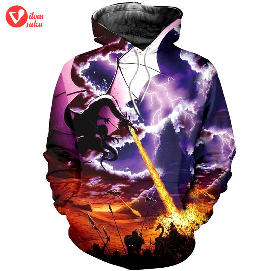 Dragon attack 3d all over print hoodie, zip-up hoodie