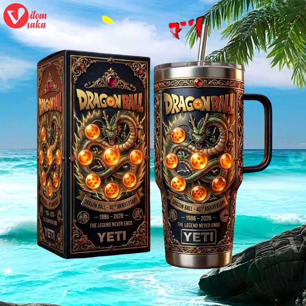 Dragon ball 40th anniversary shenron & dragon balls limited edition black 40oz tumbler