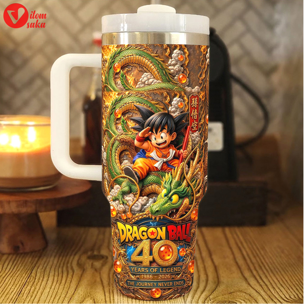 Dragon ball 40th anniversary son goku and shenron 40oz tumbler