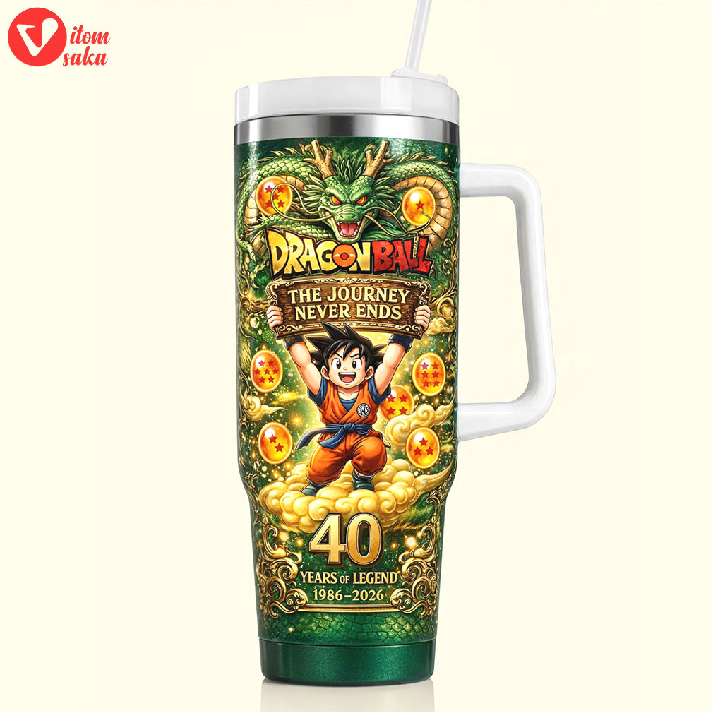 Dragon ball goku “the journey never ends” 40th anniversary gift tumbler