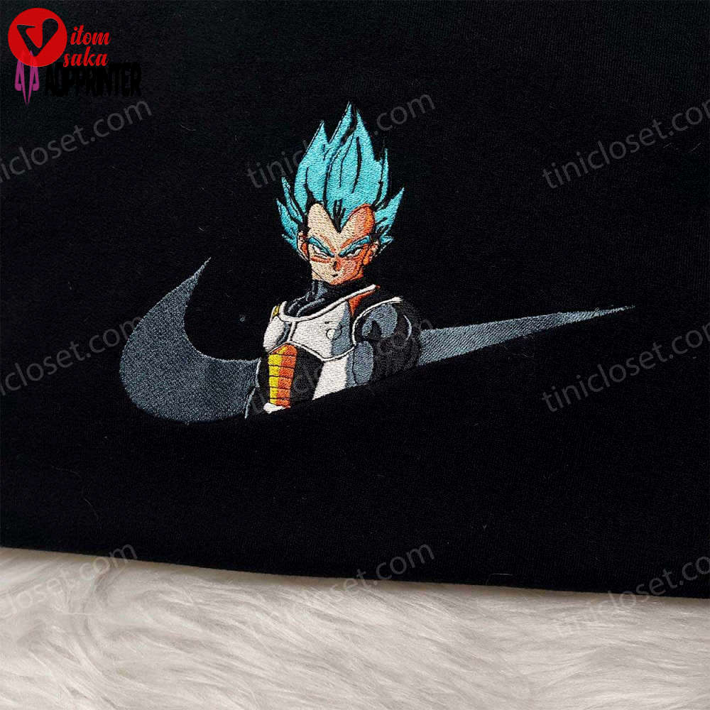 Dragon ball z embroidered shirt hoodie & sweatshirt – perfect anime fan apparel with vegeta nike design