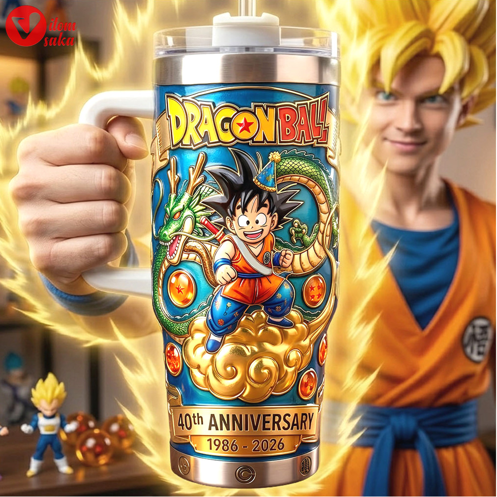Dragon ball z kid goku & shenron 40th anniversary gift tumbler