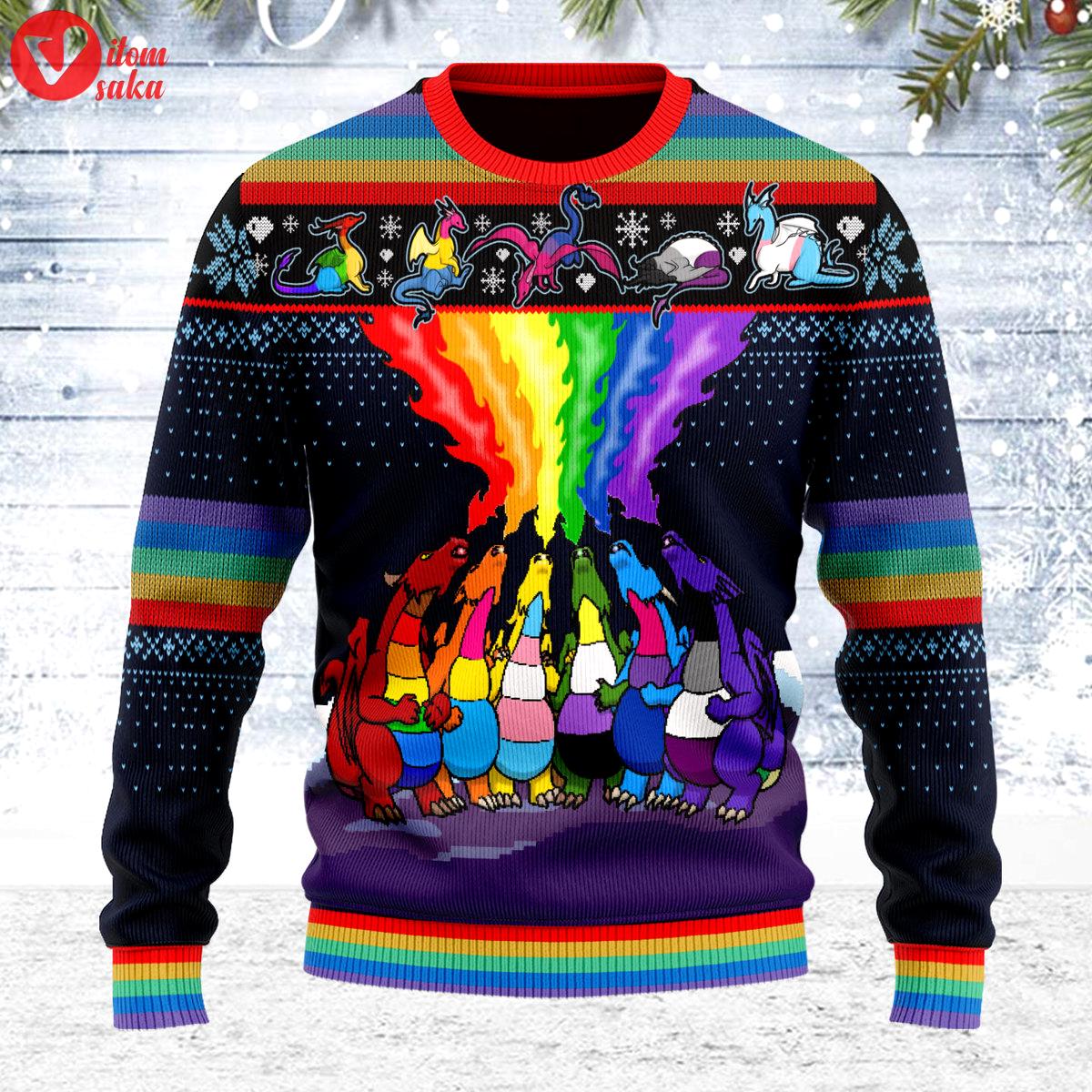 Dragon lgbt ugly christmas sweater – stormmerch exclusive