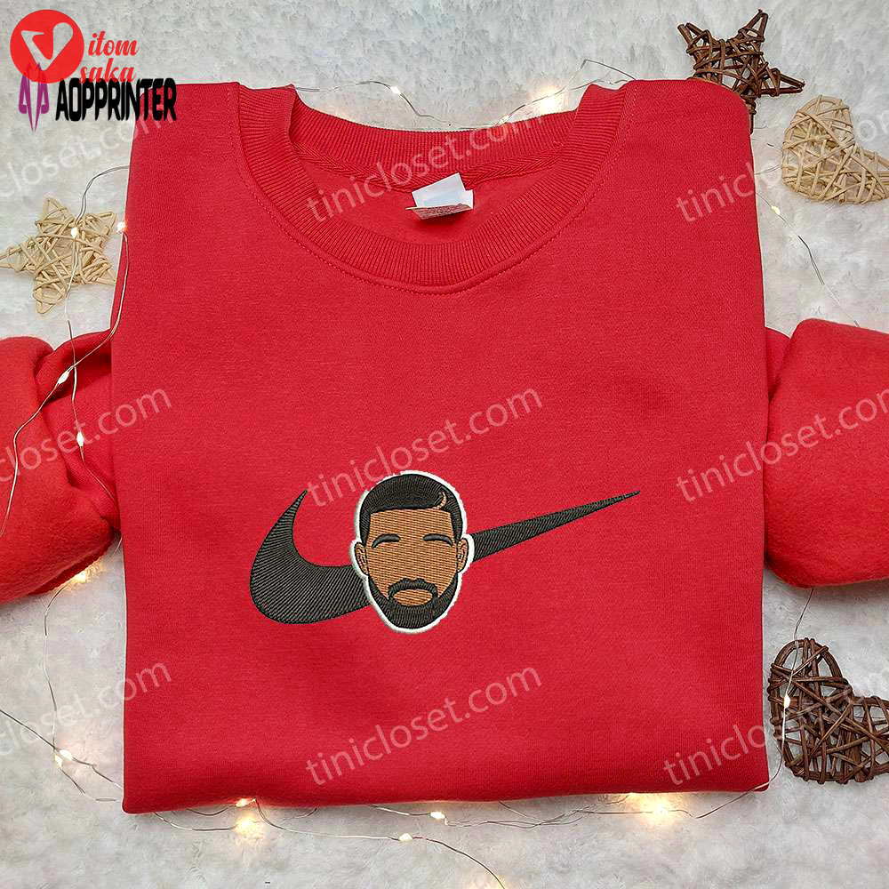 Drake x nike embroidered hoodie & raptors nba shirt: sporty style with nike swoosh & toronto raptors embroidery