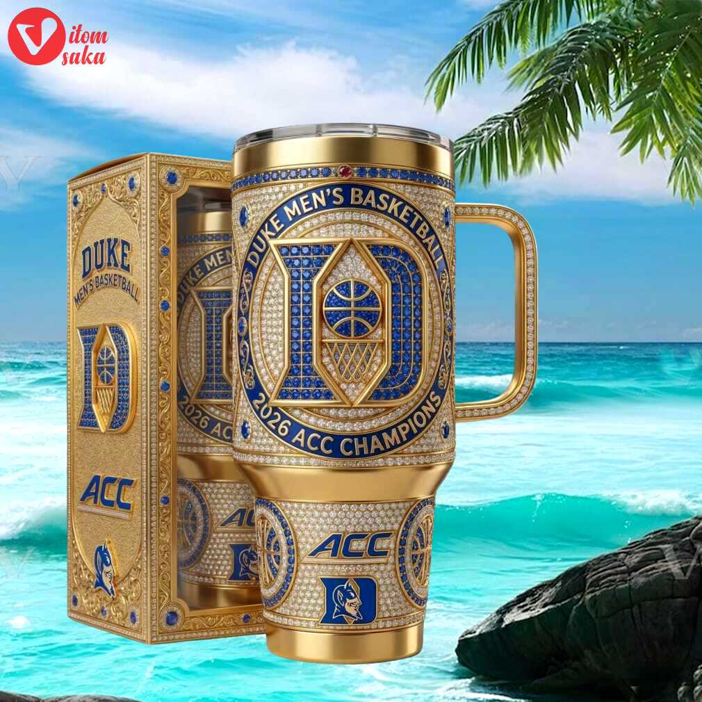 Duke blue devils 2026 acc champions luxury gold & blue crystal tumbler