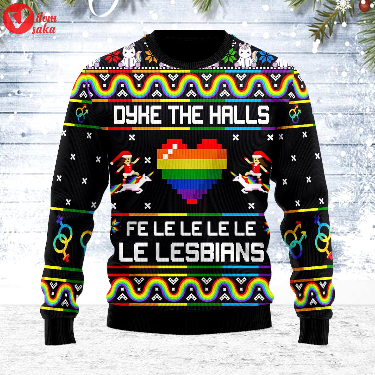 Dyke the halls ugly christmas sweater – stormmerch exclusive