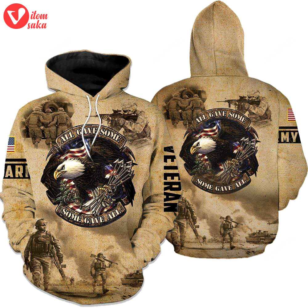 Eagle all gave some, some gave all 3d all print hoodie, zip- up hoodie