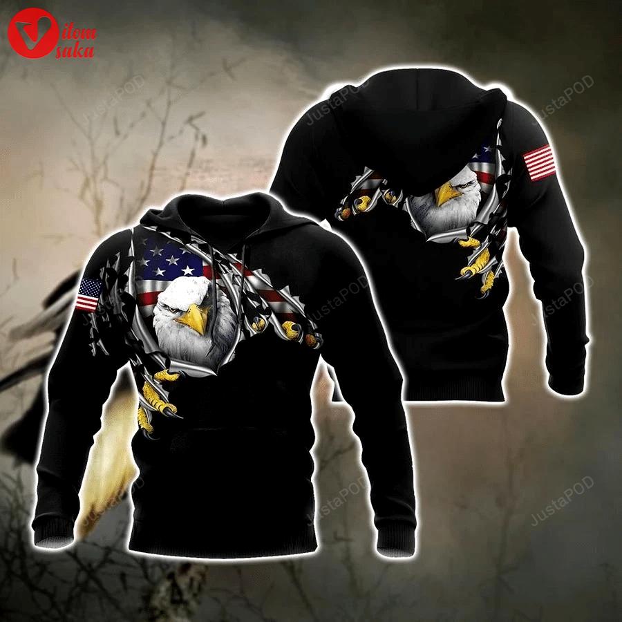 Eagle american 3d all over print hoodie, zip-up hoodie