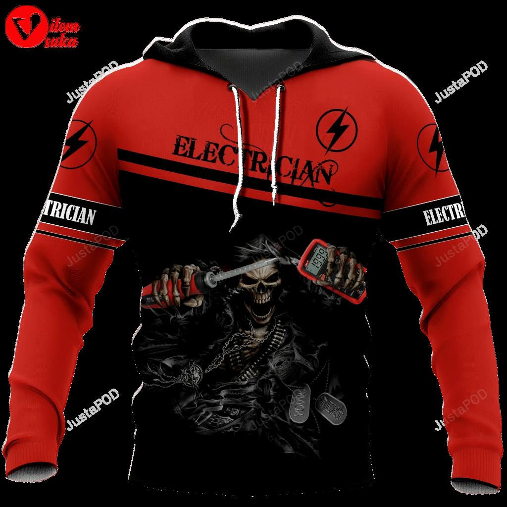 Electrician 3d all over print hoodie, zip-up hoodie