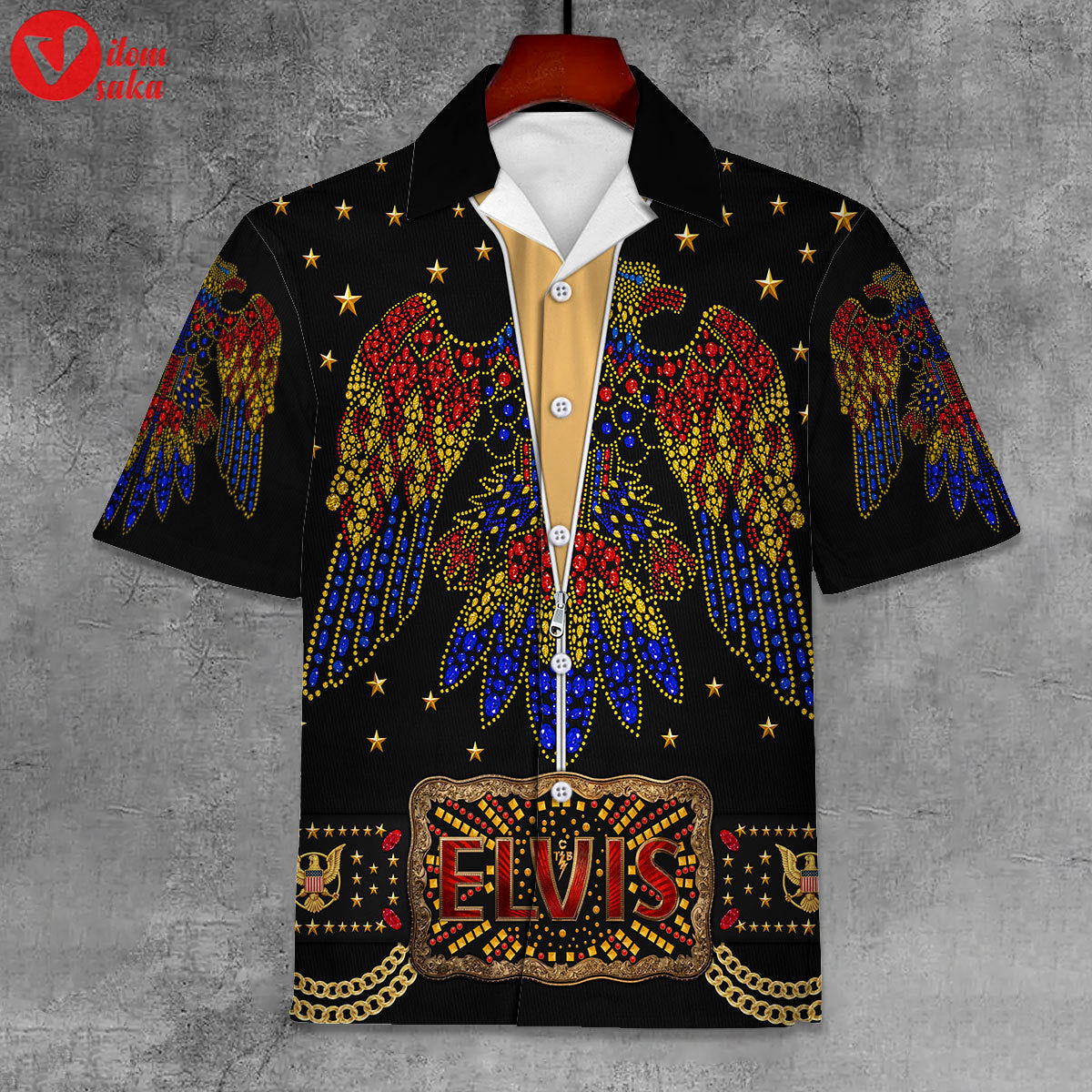Elvis aloha unisex hawaii shirt in black – stormmerch exclusive