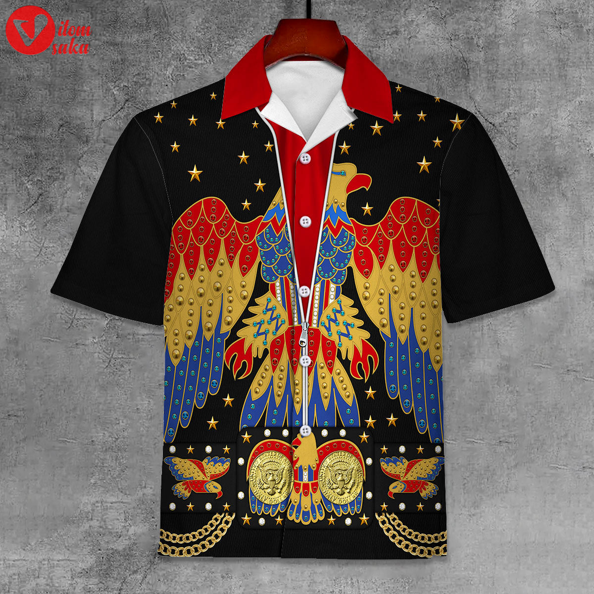 Elvis eagle black unisex hawaii shirt – stormmerch exclusive