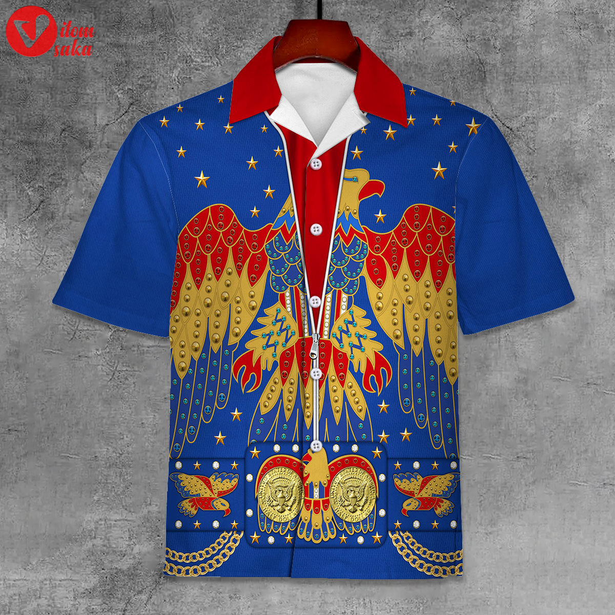 Elvis eagle blue unisex hawaii shirt – stormmerch exclusive