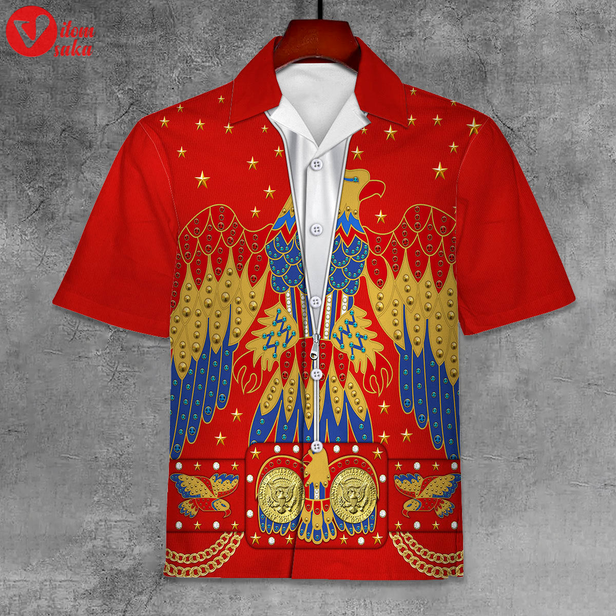 Elvis eagle red unisex hawaii shirt – stormmerch exclusive