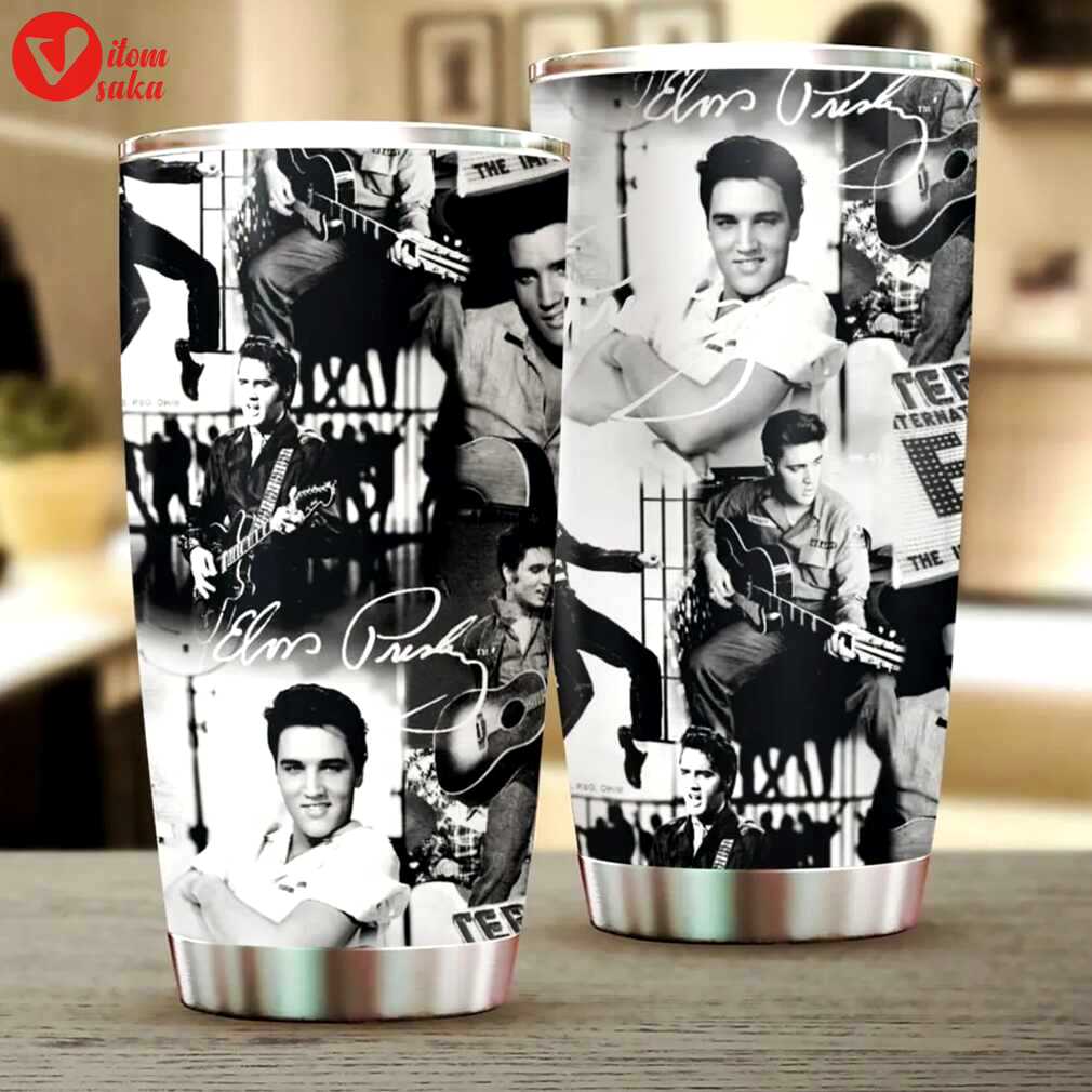Elvis presley collage 22 oz stainless steel travel tumbler