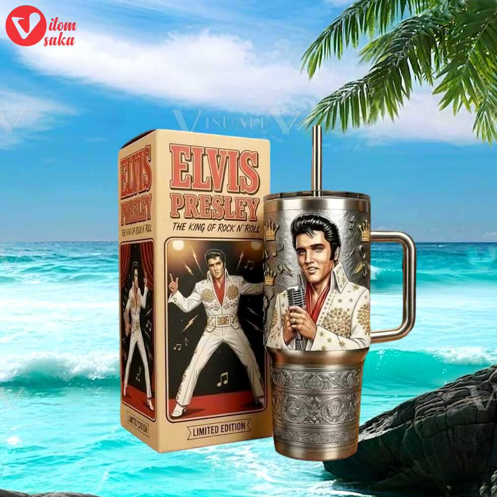 Elvis presley the king of rock n’ roll limited edition engraved tumbler
