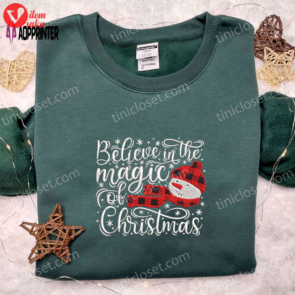 Embrace the christmas magic with snowman embroidered shirt & hoodie – perfect family gifts
