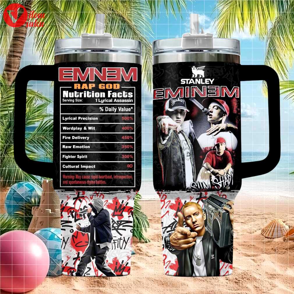 Eminem rap god slim shady nutrition facts retro hip hop stainless steel insulated tumbler