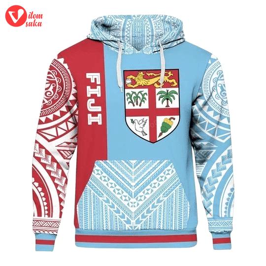 Fiji blue 3d all over printed hoodie, zip- up hoodie