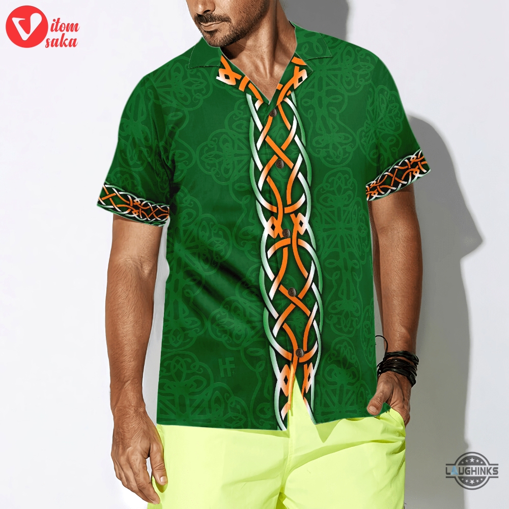 Firefighter irish braitre thar gach ni hawaiian shirt green cross axes irish fire dept logo firefighter shirt for men qt302563lb aloha summer beach button up shirts and shorts new