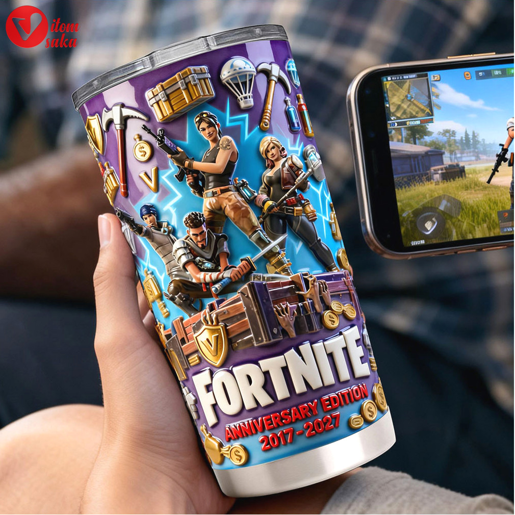 Fortnite anniversary edition 2017 2027 personalized gamer gift tumbler
